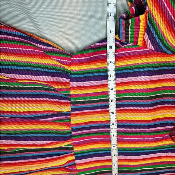 Ivy City Girls Fit and Flare Rainbow Striped Dress Size 11/12 Zipper Dopamine - Picture 4 of 7